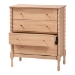 Baxton Studio Laurent Chest - 4-Drawer Bedroom Organizer with Bamboo-Style Turned Legs, Cottage Farmhouse Storage Cabinet for Clothing or Linens - BSOMG9017-Beech-4DW-Chest