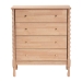 Baxton Studio Laurent Chest - 4-Drawer Bedroom Organizer with Bamboo-Style Turned Legs, Cottage Farmhouse Storage Cabinet for Clothing or Linens - BSOMG9017-Beech-4DW-Chest