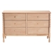 Baxton Studio Laurent Dresser - 6-Drawer Bedroom Organizer with Bamboo-Style Turned Legs, Cottage Farmhouse Storage Cabinet for Clothing or Linens - BSOMG9017-Beech-6DW-Dresser