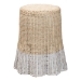 bali & pari Sarna Natural Rattan End Table - Handwoven Wicker Accent Table with Scalloped Base and Two-Tone Finish, Boho Coastal Style Side Table