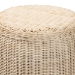 bali & pari Sarna Natural Rattan End Table - Handwoven Wicker Accent Table with Scalloped Base and Two-Tone Finish, Boho Coastal Style Side Table - BSOSarna-Natural/White-Rattan-ET