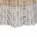 bali & pari Sarna Natural Rattan End Table - Handwoven Wicker Accent Table with Scalloped Base and Two-Tone Finish, Boho Coastal Style Side Table - BSOSarna-Natural/White-Rattan-ET