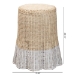 bali & pari Sarna Natural Rattan End Table - Handwoven Wicker Accent Table with Scalloped Base and Two-Tone Finish, Boho Coastal Style Side Table - BSOSarna-Natural/White-Rattan-ET