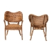 bali & pari Tara 2-Piece Natural Rattan Dining Chair - Handwoven Wicker Armchair with Curved Backrest, Boho Coastal Seating - BSOTara-Brown Rattan/Natural-DC
