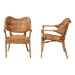 bali & pari Tara 2-Piece Natural Rattan Dining Chair - Handwoven Wicker Armchair with Curved Backrest, Boho Coastal Seating - BSOTara-Brown Rattan/Natural-DC