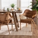 bali & pari Tara 2-Piece Natural Rattan Dining Chair - Handwoven Wicker Armchair with Curved Backrest, Boho Coastal Seating - BSOTara-Brown Rattan/Natural-DC