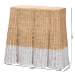 bali & pari Palm Scallop Natural Rattan Console Table - Handwoven Wicker Accent Table, Coastal & Boho Decor, Rectangle 36", Two-Tone White/Natural - BSOPalm-Small-Natural/White Rattan-Console Table