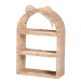 bali & pari Creusa Natural Rattan Wall Shelf - 3-Tier Decorative Storage Rack with Arched Frame and Woven Bow Accent, Boho Coastal Display Shelf