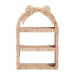 bali & pari Creusa Natural Rattan Wall Shelf - 3-Tier Decorative Storage Rack with Arched Frame and Woven Bow Accent, Boho Coastal Display Shelf - BSOWS159-Natural Rattan-Wall Shelf