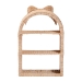 bali & pari Creusa Natural Rattan Wall Shelf - 3-Tier Decorative Storage Rack with Arched Frame and Woven Bow Accent, Boho Coastal Display Shelf - BSOWS159-Natural Rattan-Wall Shelf
