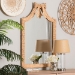bali & pari Creusa Natural Rattan Wall Mirror - Handwoven Arched Mirror with Scalloped Corners and Bow Accent, Artistic Decor with Boho Coastal Style - BSOWS160-Honey Rattan-Mirror