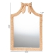 bali & pari Creusa Natural Rattan Wall Mirror - Handwoven Arched Mirror with Scalloped Corners and Bow Accent, Artistic Decor with Boho Coastal Style - BSOWS160-Honey Rattan-Mirror