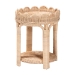 bali & pari Latoya Natural Rattan End Table - Handwoven Wicker 2-Tier Side Table with Scalloped Border for Living Room or Bedroom