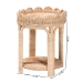 bali & pari Latoya Natural Rattan End Table - Handwoven Wicker 2-Tier Side Table with Scalloped Border for Living Room or Bedroom - BSOWS156/Smaller-Natural Rattan-ET