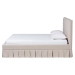 Baxton Studio Astin Platform Bed with Pleated Skirt- Fabric Upholstered Bed Frame with Panel Headboard, Queen - BSOCF0022-5-Pleated Beige-Queen