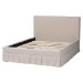 Baxton Studio Astin Platform Bed with Pleated Skirt- Fabric Upholstered Bed Frame with Panel Headboard, Queen - BSOCF0022-5-Pleated Beige-Queen
