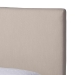 Baxton Studio Astin Platform Bed with Pleated Skirt- Fabric Upholstered Bed Frame with Panel Headboard, Queen - BSOCF0022-5-Pleated Beige-Queen