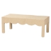bali & pari Mason Natural Grasscloth Coffee Table - Rectangular Accent Table with Scalloped Apron, Modern Coastal Living Room Centerpiece