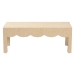 bali & pari Mason Natural Grasscloth Coffee Table - Rectangular Accent Table with Scalloped Apron, Modern Coastal Living Room Centerpiece - BSOLucas-Faux Raffia-Coffee Table