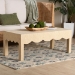bali & pari Mason Natural Grasscloth Coffee Table - Rectangular Accent Table with Scalloped Apron, Modern Coastal Living Room Centerpiece - BSOLucas-Faux Raffia-Coffee Table