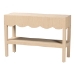 bali & pari Mason Natural Grasscloth Console Table - Two-Tier Entryway Table with Scalloped Apron, Modern Coastal Accent Table for Living Room or Hallway