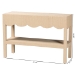 bali & pari Mason Natural Grasscloth Console Table - Two-Tier Entryway Table with Scalloped Apron, Modern Coastal Accent Table for Living Room or Hallway - BSOMason-Faux Raffia-Console Table