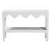 bali & pari Nolan Natural Grasscloth Console Table - Two-Tier Entryway Table with Scalloped Apron, Modern Coastal Accent Table for Living Room or Hallway - BSONolan-Faux Raffia-Console Table
