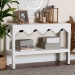 bali & pari Nolan Natural Grasscloth Console Table - Two-Tier Entryway Table with Scalloped Apron, Modern Coastal Accent Table for Living Room or Hallway - BSONolan-Faux Raffia-Console Table