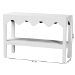 bali & pari Nolan Natural Grasscloth Console Table - Two-Tier Entryway Table with Scalloped Apron, Modern Coastal Accent Table for Living Room or Hallway - BSONolan-Faux Raffia-Console Table