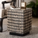 bali & pari Paulo Decorative End Table with Bamboo Diamond Pattern - Modern Accent Side Table for Living Room or Bedroom, Square - BSOF2502-FT24-Capiz-ET