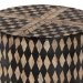 bali & pari Paulo Decorative End Table with Bamboo Diamond Pattern - Modern Accent Side Table for Living Room or Bedroom, Round - BSOF2502-FT25-Capiz-ET