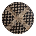 bali & pari Paulo Decorative End Table with Bamboo Diamond Pattern - Modern Accent Side Table for Living Room or Bedroom, Round - BSOF2502-FT25-Capiz-ET