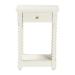 Baxton Studio Terentia Nightstand with Bobbin Legs - 1-Drawer Bedroom Side Table with Storage Shelf, White - BSOKL-1757-1 DRW-White/Wooden-NS