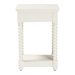 Baxton Studio Terentia Nightstand with Bobbin Legs - 1-Drawer Bedroom Side Table with Storage Shelf, White - BSOKL-1757-1 DRW-White/Wooden-NS