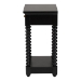 Baxton Studio Terentia Nightstand with Bobbin Legs - 1-Drawer Bedroom Side Table with Storage Shelf, Black - BSOKL-1757-1 DRW-Black/Wooden-NS