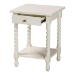 Baxton Studio Niklas Nightstand with Twisted Legs - 1-Drawer Bedroom Side Table with Storage Shelf, White - BSOKL-1734-Niklas-White/Wooden-NS