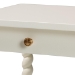 Baxton Studio Niklas Nightstand with Twisted Legs - 1-Drawer Bedroom Side Table with Storage Shelf, White - BSOKL-1734-Niklas-White/Wooden-NS