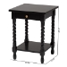 Baxton Studio Niklas Nightstand with Twisted Legs - 1-Drawer Bedroom Side Table with Storage Shelf, Black - BSOKL-1734-Niklas-Black/Wooden-NS