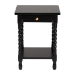 Baxton Studio Niklas Nightstand with Twisted Legs - 1-Drawer Bedroom Side Table with Storage Shelf, Black - BSOKL-1734-Niklas-Black/Wooden-NS