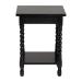 Baxton Studio Niklas Nightstand with Twisted Legs - 1-Drawer Bedroom Side Table with Storage Shelf, Black - BSOKL-1734-Niklas-Black/Wooden-NS