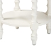 Baxton Studio Sally Round Nightstand with Bamboo Inspired Legs - Scalloped Bedroom Side Table with Open Shelf, White - BSOKL-1739-Sally Round-White/Wooden-NS