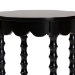 Baxton Studio Sally Round Nightstand with Bamboo Inspired Legs - Scalloped Bedroom Side Table with Open Shelf, Black - BSOKL-1739-Sally Round-Black/Wooden-NS