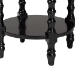 Baxton Studio Sally Round Nightstand with Bamboo Inspired Legs - Scalloped Bedroom Side Table with Open Shelf, Black - BSOKL-1739-Sally Round-Black/Wooden-NS
