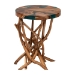 bali & pari Amada Teak Wood Epoxy Resin End Table - Round Live Edge Side Table with Branch Legs, Handcrafted Modern Rustic Accent Table - BSOAmada-Patterned Resin-ET-Boxed