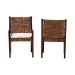 bali & pari Cordoba 2-Piece Handwoven Seagrass Armchairs - Solid Mango Wood Frame Dining Chair with Woven Seat and Backrest, Rustic Boho Style Kitchen or Dining Room Seating, Dark Brown - BSOCabra-Brn Wood/Nat Seagrass-Cushion-AC-KD Box
