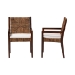 bali & pari Cordoba 2-Piece Handwoven Seagrass Armchairs - Solid Mango Wood Frame Dining Chair with Woven Seat and Backrest, Rustic Boho Style Kitchen or Dining Room Seating, Dark Brown - BSOCabra-Brn Wood/Nat Seagrass-Cushion-AC-KD Box