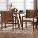 bali & pari Cordoba 2-Piece Handwoven Seagrass Armchairs - Solid Mango Wood Frame Dining Chair with Woven Seat and Backrest, Rustic Boho Style Kitchen or Dining Room Seating, Dark Brown - BSOCabra-Brn Wood/Nat Seagrass-Cushion-AC-KD Box
