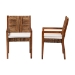 bali & pari Chabela 2-Piece Handwoven Seagrass Armchairs - Solid Mango Wood Frame Dining Chair with Woven Seat and Backrest, Rustic Boho Style Kitchen or Dining Room Seating, Medium Brown - BSOCabra-LtBrnWood/NatSeagrass-Cushion-AC-KD Box