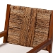 bali & pari Chabela 2-Piece Handwoven Seagrass Armchairs - Solid Mango Wood Frame Dining Chair with Woven Seat and Backrest, Rustic Boho Style Kitchen or Dining Room Seating, Medium Brown - BSOCabra-LtBrnWood/NatSeagrass-Cushion-AC-KD Box