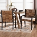 bali & pari Raniya 2-Piece Handwoven Seagrass Armchairs - Solid Mango Wood Frame Dining Chair with Woven Seat and Backrest, Rustic Boho Style Kitchen or Dining Room Seating, Black - BSOCabra-Blk Wood/Nat Seagrass-Cushion-AC-KD Box